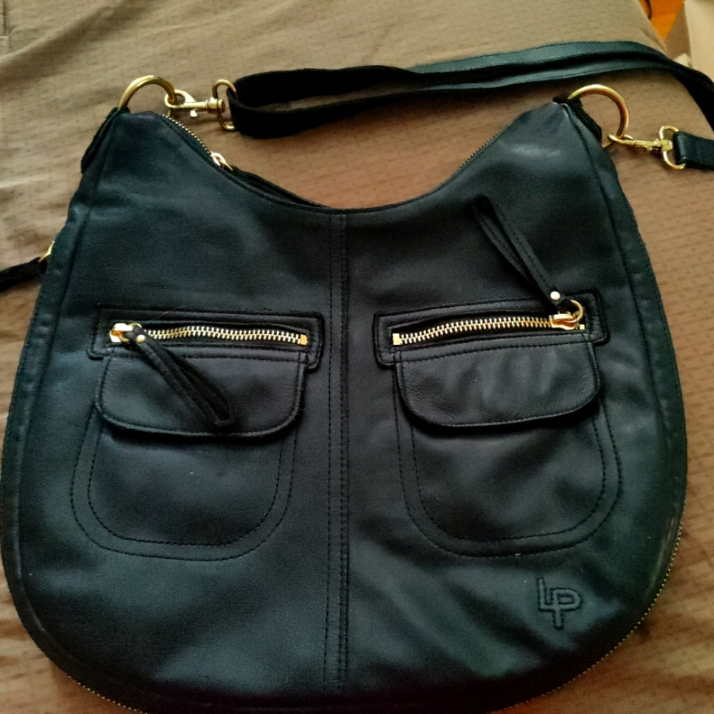 Linea Pelle Extra Large  Black leather bag brand new.